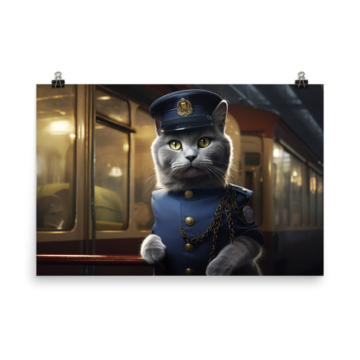 Russian Blue Transit Operator Photo paper poster - PosterfyAI.com