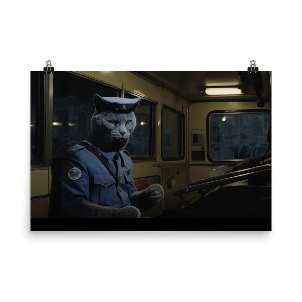 Russian Blue Transit Operator Photo paper poster - PosterfyAI.com