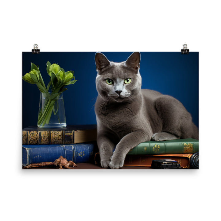 Russian Blue Student Photo paper poster - PosterfyAI.com