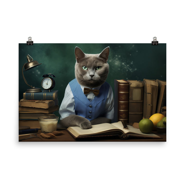 Russian Blue Student Photo paper poster - PosterfyAI.com