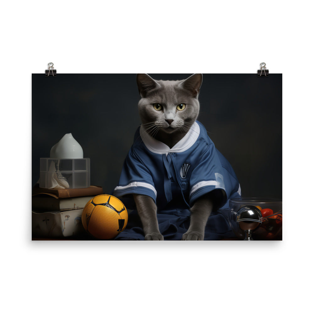 Russian Blue Referee Photo paper poster - PosterfyAI.com