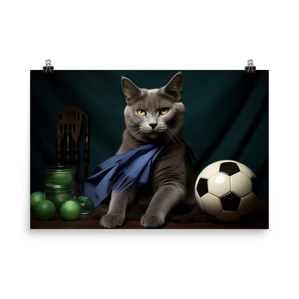 Russian Blue Referee Photo paper poster - PosterfyAI.com