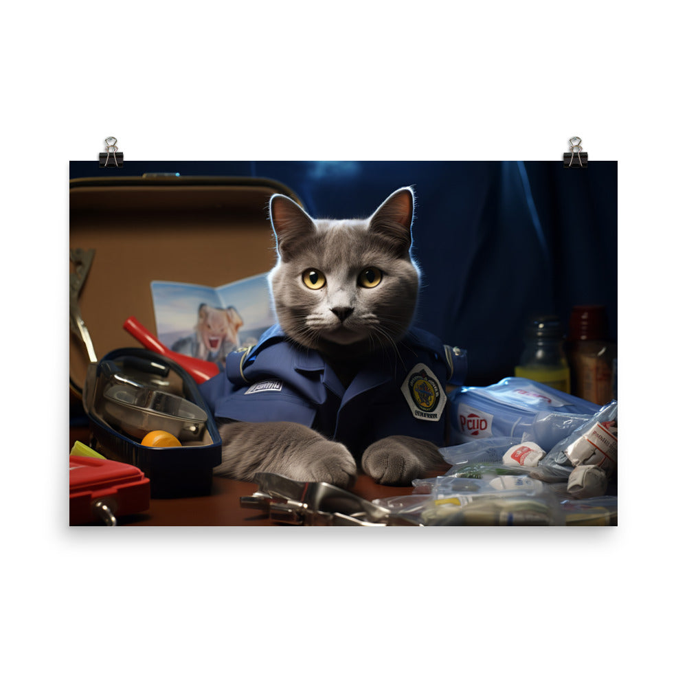 Russian Blue Paramedic Photo paper poster - PosterfyAI.com