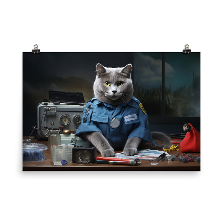 Russian Blue Paramedic Photo paper poster - PosterfyAI.com