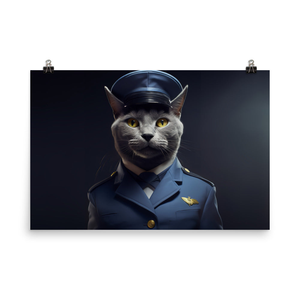 Russian Blue Cabin Crew Photo paper poster - PosterfyAI.com