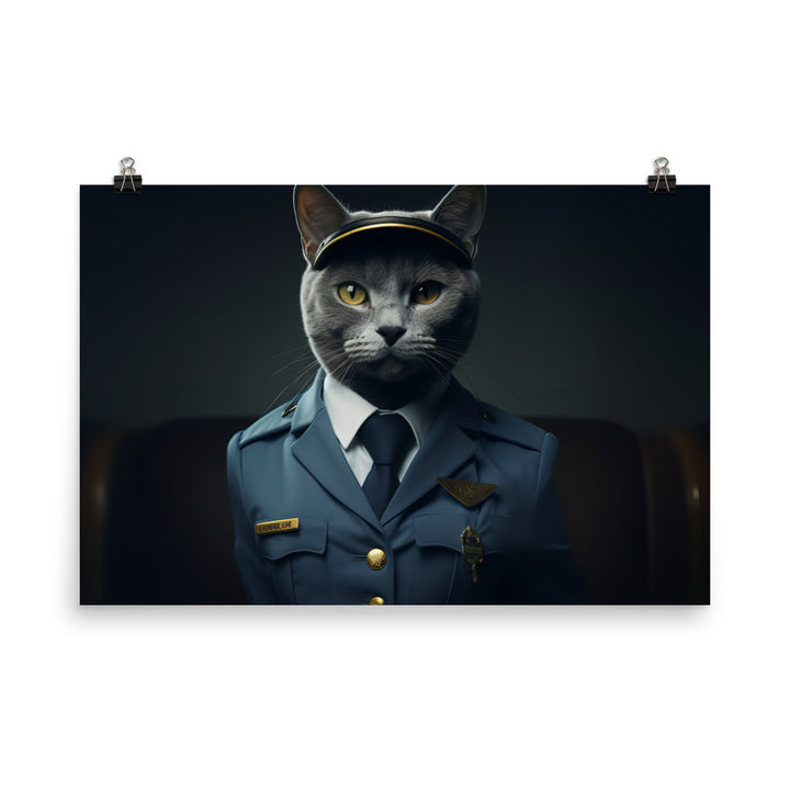 Russian Blue Cabin Crew Photo paper poster - PosterfyAI.com