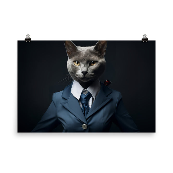 Russian Blue Cabin Crew Photo paper poster - PosterfyAI.com