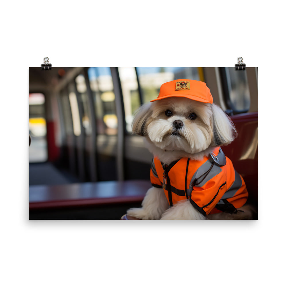 Lhasa Apso Transit Operator Photo paper poster - PosterfyAI.com