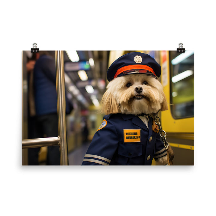 Lhasa Apso Transit Operator Photo paper poster - PosterfyAI.com