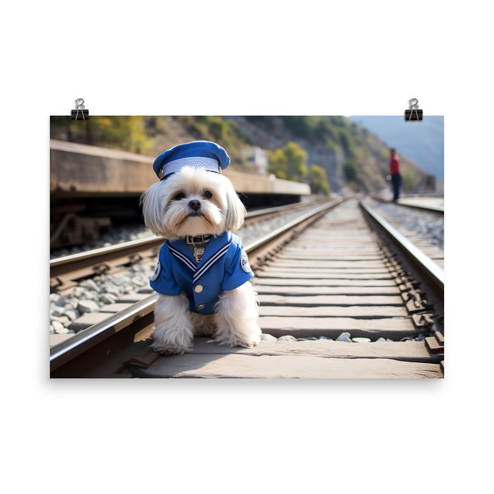 Lhasa Apso Transit Operator Photo paper poster - PosterfyAI.com