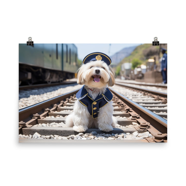 Lhasa Apso Transit Operator Photo paper poster - PosterfyAI.com