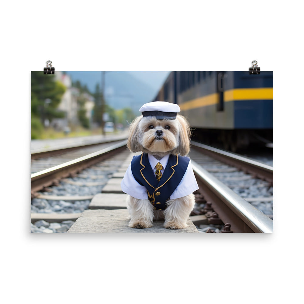 Lhasa Apso Transit Operator Photo paper poster - PosterfyAI.com