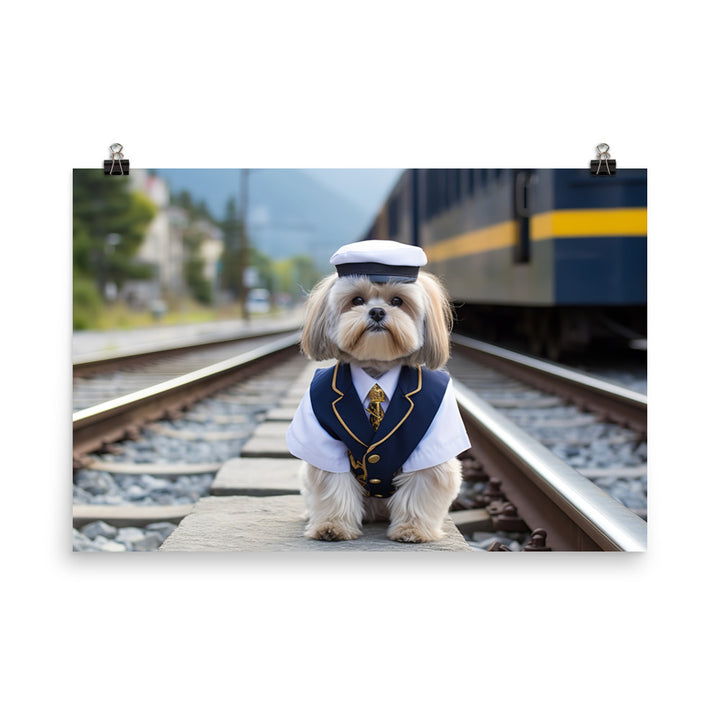 Lhasa Apso Transit Operator Photo paper poster - PosterfyAI.com