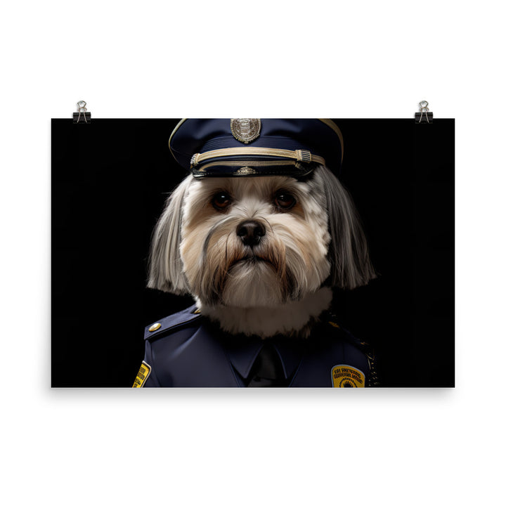 Lhasa Apso Security Officer Photo paper poster - PosterfyAI.com