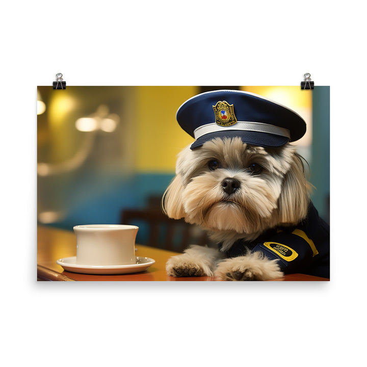 Lhasa Apso Security Officer Photo paper poster - PosterfyAI.com