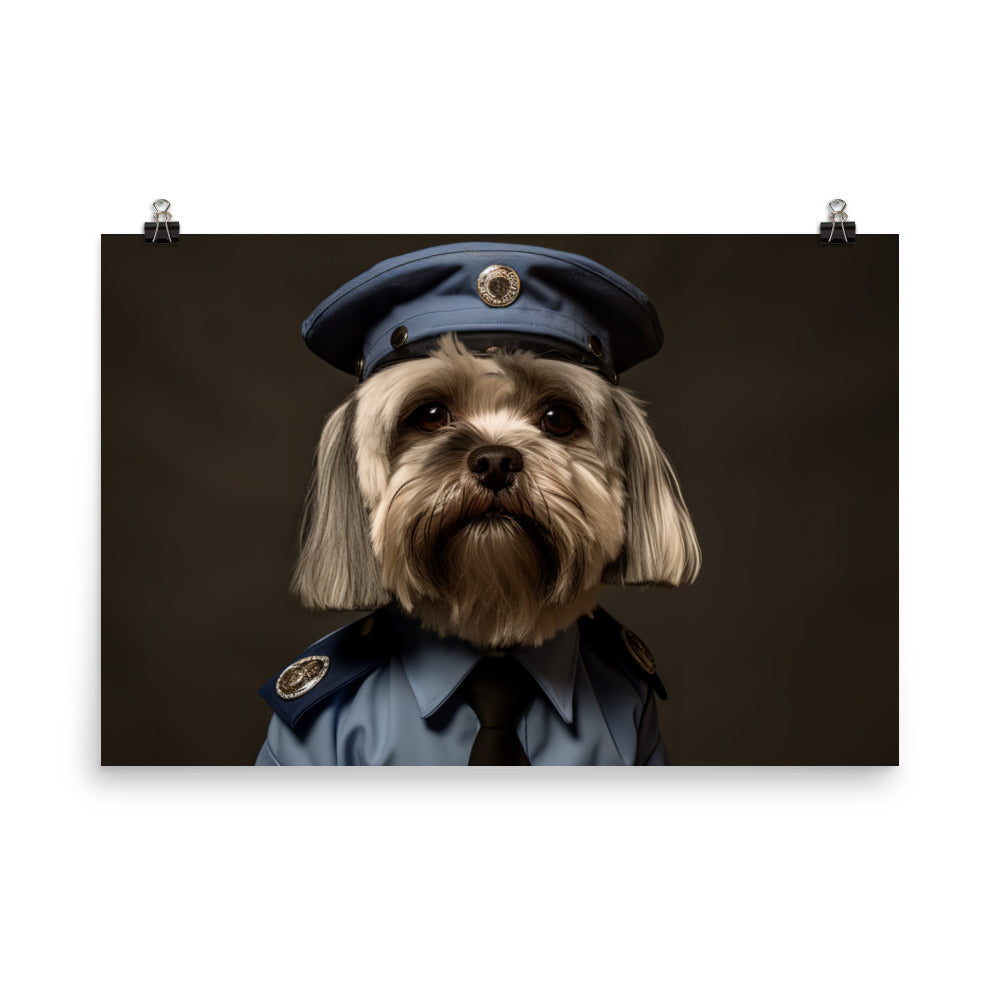 Lhasa Apso Prison Officer Photo paper poster - PosterfyAI.com