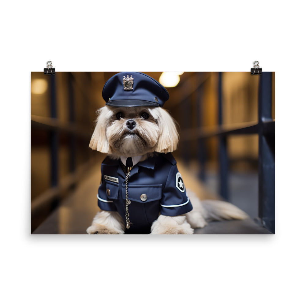 Lhasa Apso Prison Officer Photo paper poster - PosterfyAI.com