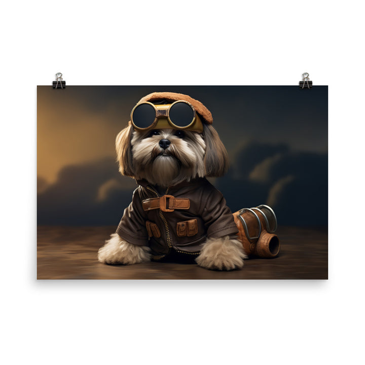 Lhasa Apso Pilot Photo paper poster - PosterfyAI.com