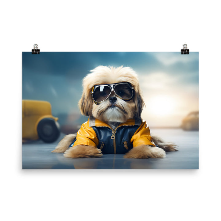 Lhasa Apso Pilot Photo paper poster - PosterfyAI.com