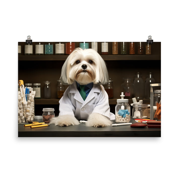 Lhasa Apso Pharmacist Photo paper poster - PosterfyAI.com