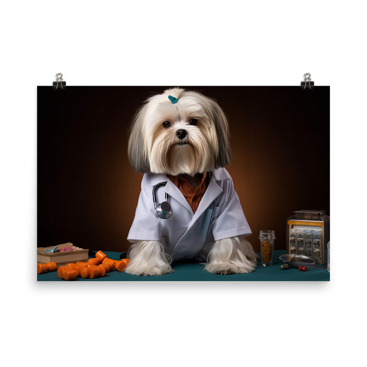 Lhasa Apso Doctor Photo paper poster - PosterfyAI.com