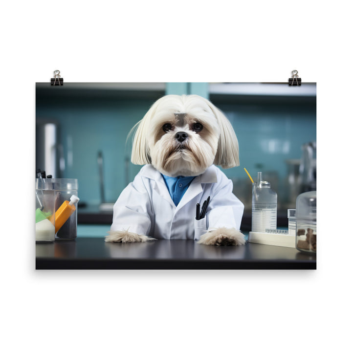 Lhasa Apso Pharmacist Photo paper poster - PosterfyAI.com