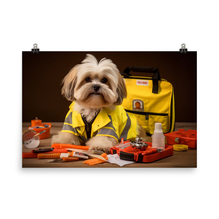 Lhasa Apso Paramedic Photo paper poster - PosterfyAI.com