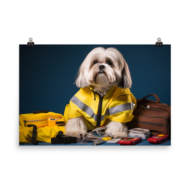 Lhasa Apso Paramedic Photo paper poster - PosterfyAI.com