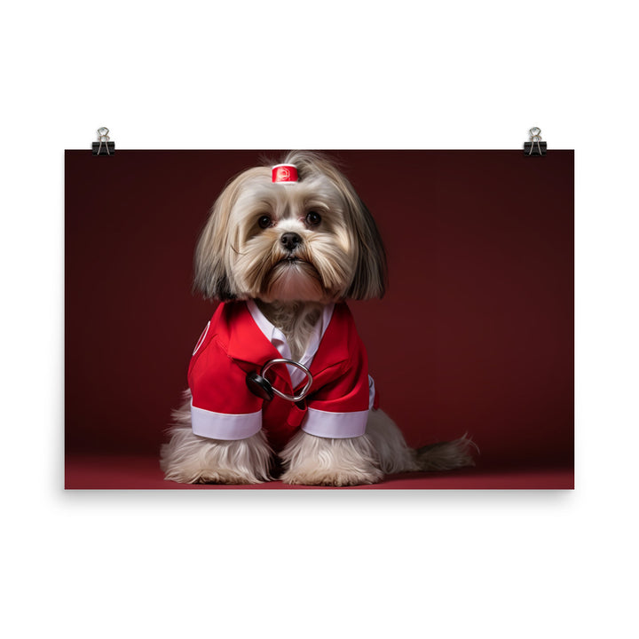 Lhasa Apso Nurse Photo paper poster - PosterfyAI.com