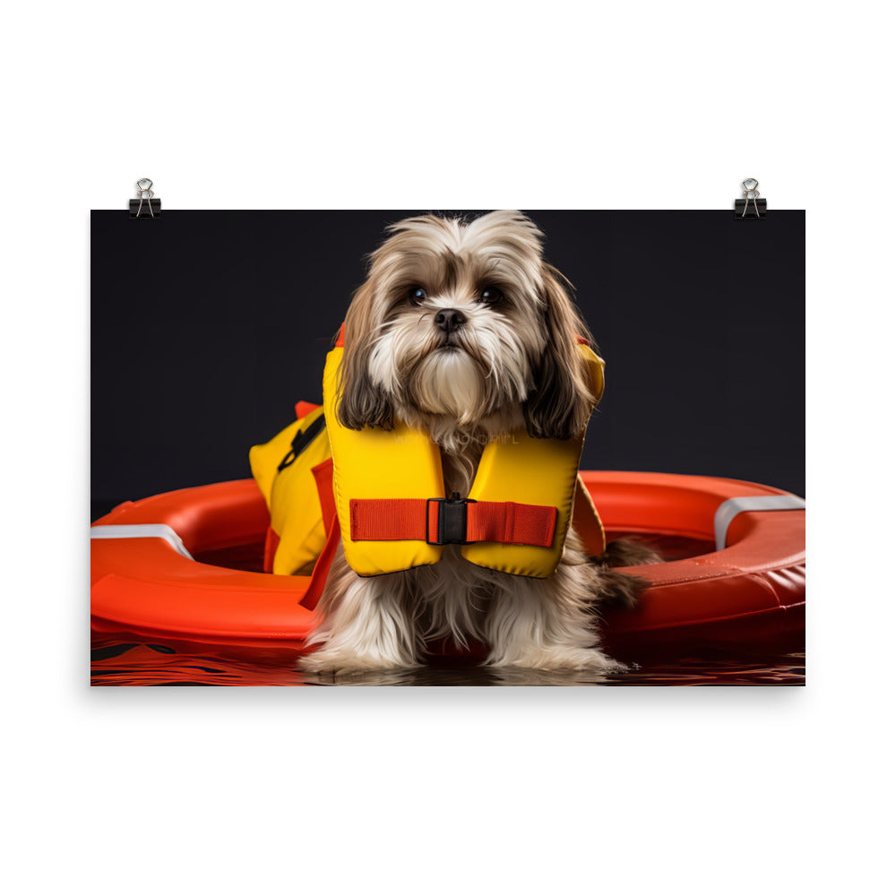 Lhasa Apso Lifeguard Photo paper poster - PosterfyAI.com