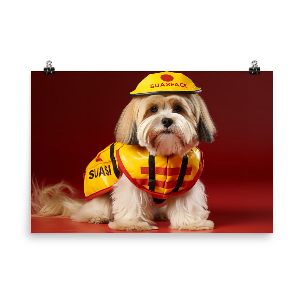 Lhasa Apso Lifeguard Photo paper poster - PosterfyAI.com