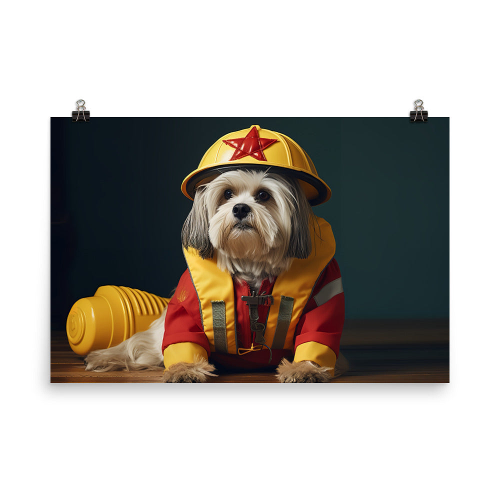 Lhasa Apso Lifeguard Photo paper poster - PosterfyAI.com