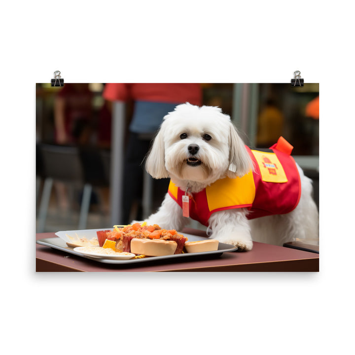 Lhasa Apso Fast Food Crew Photo paper poster - PosterfyAI.com