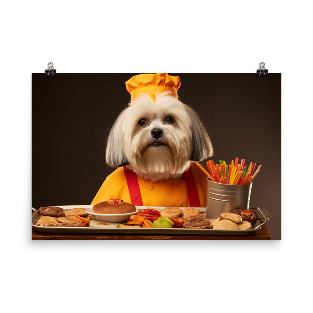 Lhasa Apso Fast Food Crew Photo paper poster - PosterfyAI.com