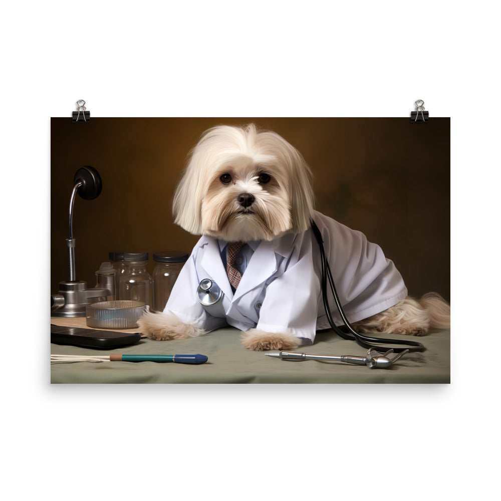 Lhasa Apso Doctor Photo paper poster - PosterfyAI.com