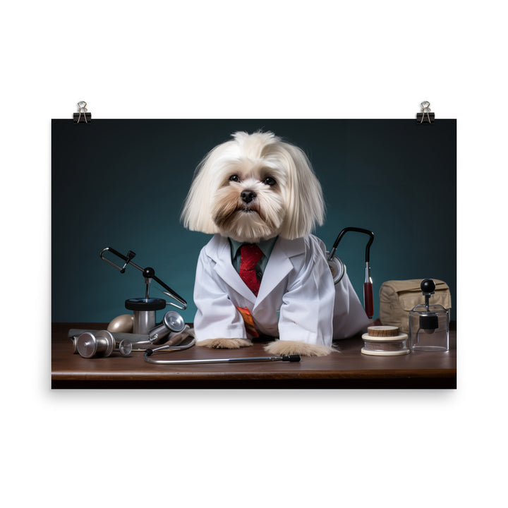 Lhasa Apso Doctor Photo paper poster - PosterfyAI.com