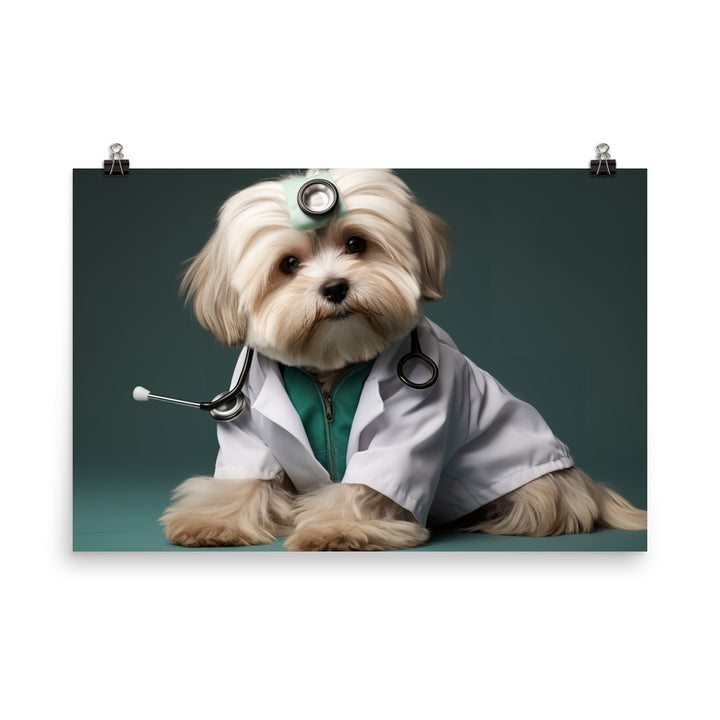 Lhasa Apso Doctor Photo paper poster - PosterfyAI.com