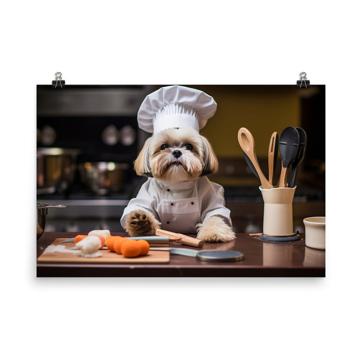 Lhasa Apso Chef Photo paper poster - PosterfyAI.com