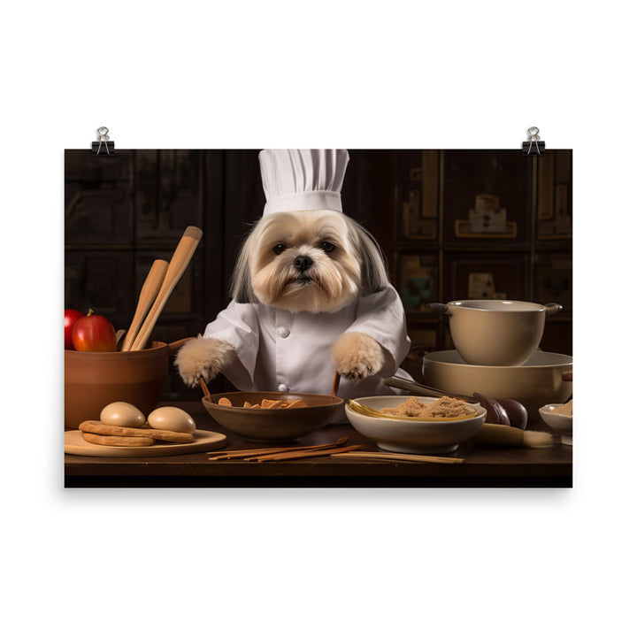 Lhasa Apso Chef Photo paper poster - PosterfyAI.com