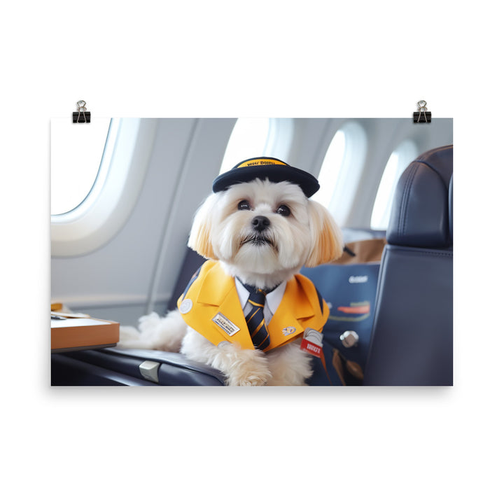 Lhasa Apso Cabin Crew Photo paper poster - PosterfyAI.com