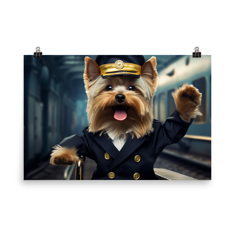 Yorkshire Terrier Transit Operator Photo paper poster - PosterfyAI.com