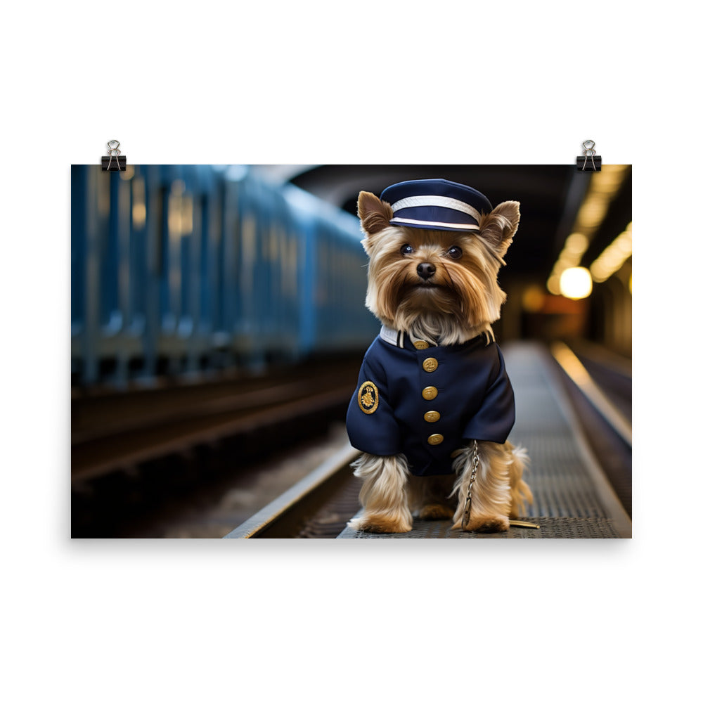 Yorkshire Terrier Transit Operator Photo paper poster - PosterfyAI.com