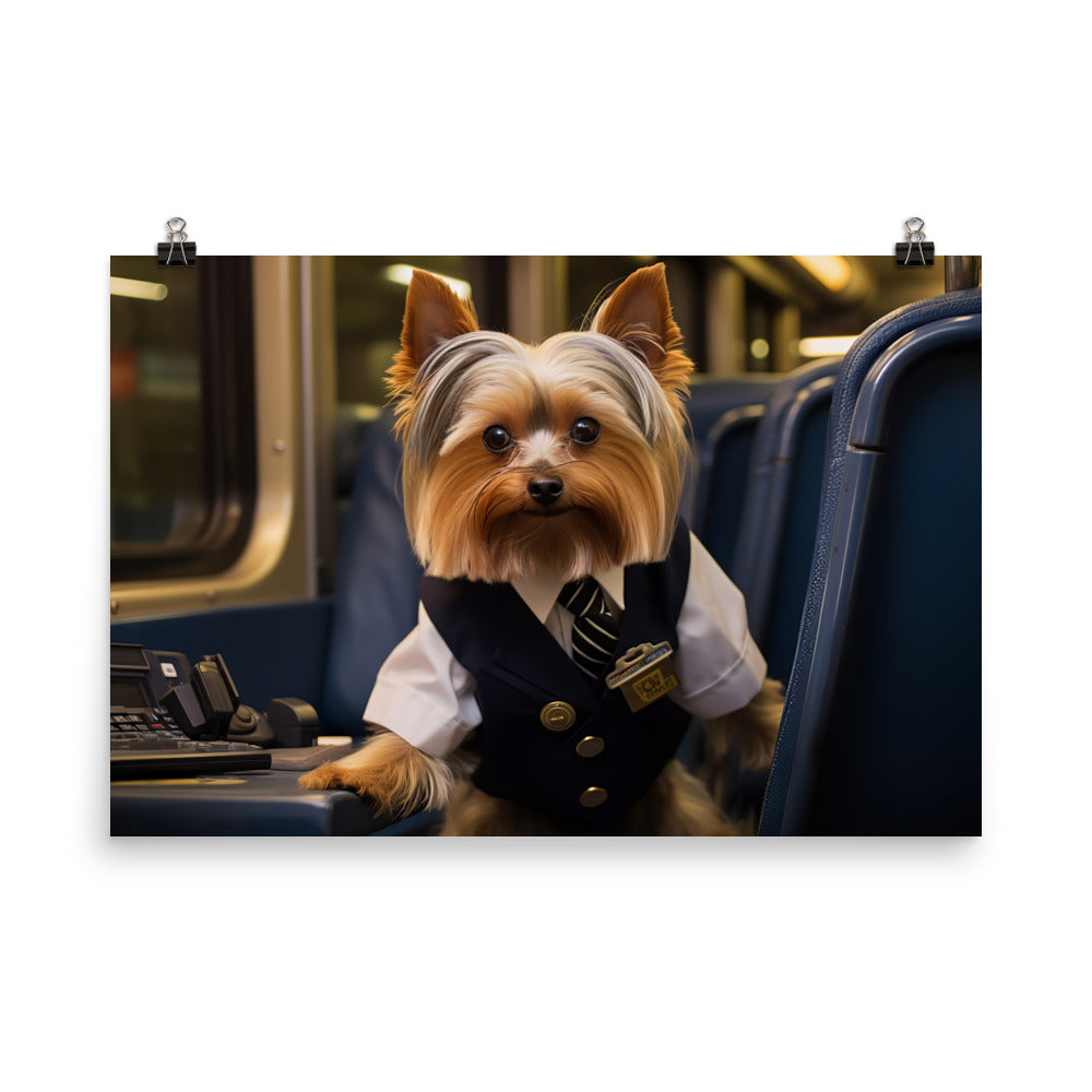 Yorkshire Terrier Transit Operator Photo paper poster - PosterfyAI.com