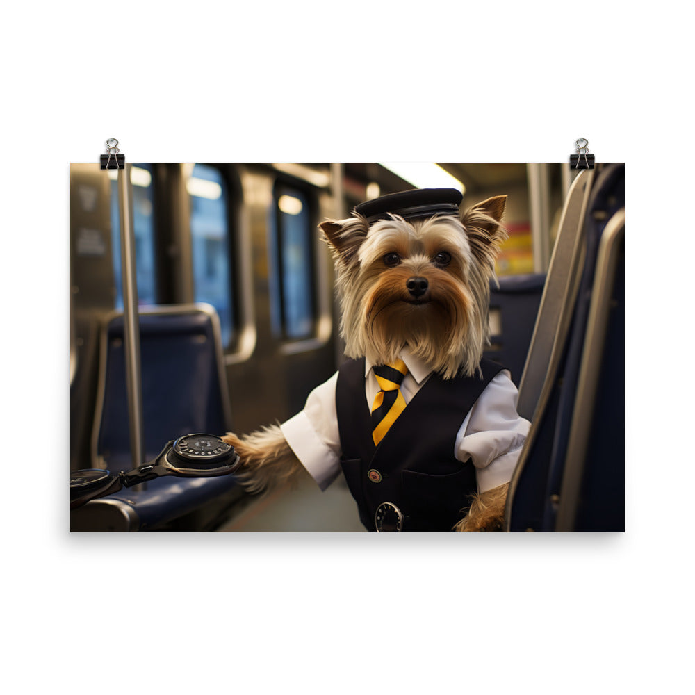 Yorkshire Terrier Transit Operator Photo paper poster - PosterfyAI.com