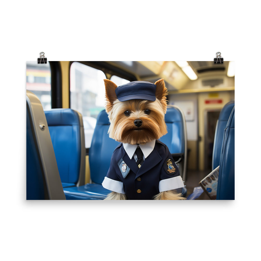 Yorkshire Terrier Transit Operator Photo paper poster - PosterfyAI.com