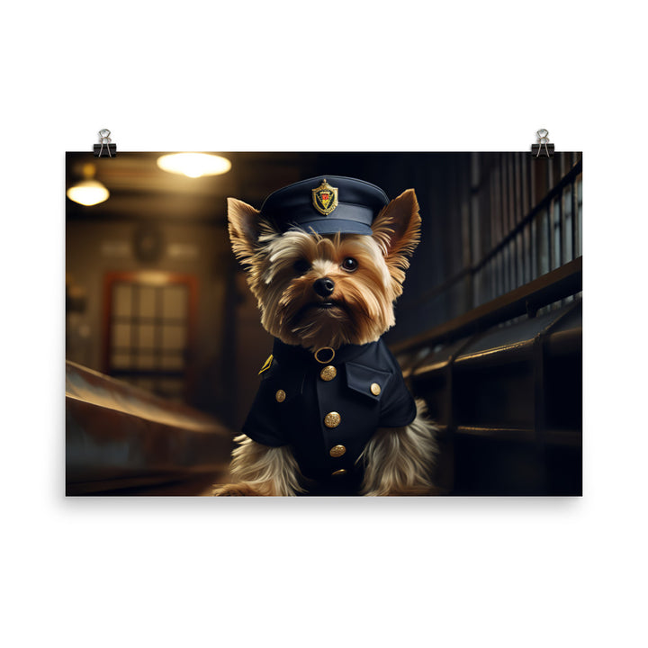 Yorkshire Terrier Security Officer Photo paper poster - PosterfyAI.com