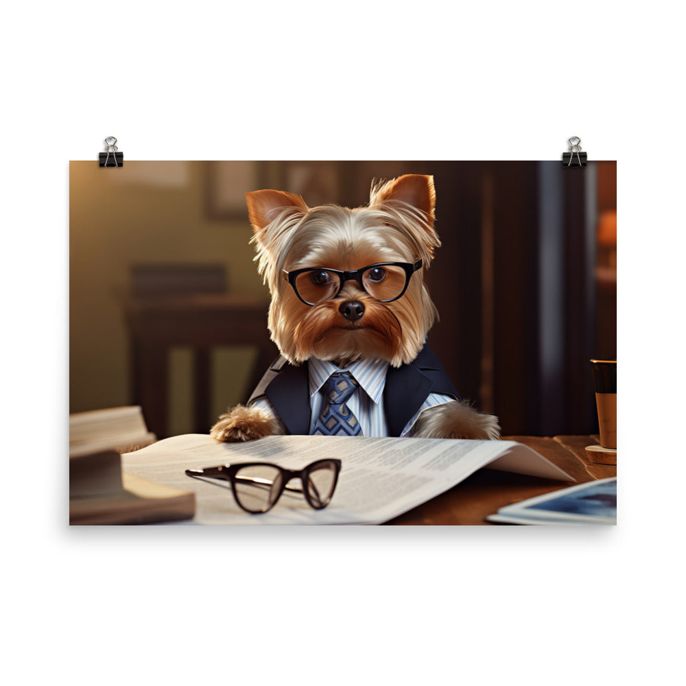 Yorkshire Terrier Sales Consultant Photo paper poster - PosterfyAI.com