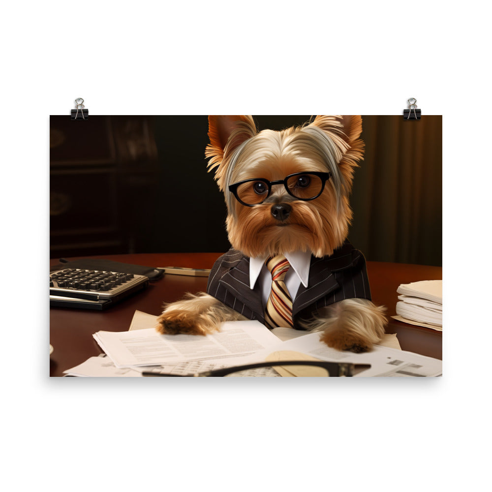 Yorkshire Terrier Sales Consultant Photo paper poster - PosterfyAI.com