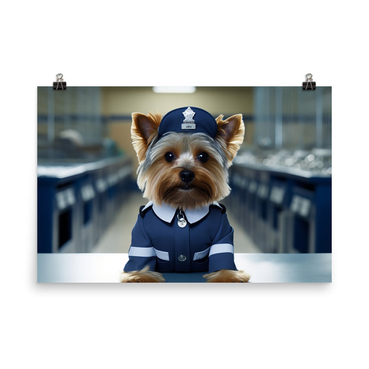 Yorkshire Terrier Prison Officer Photo paper poster - PosterfyAI.com