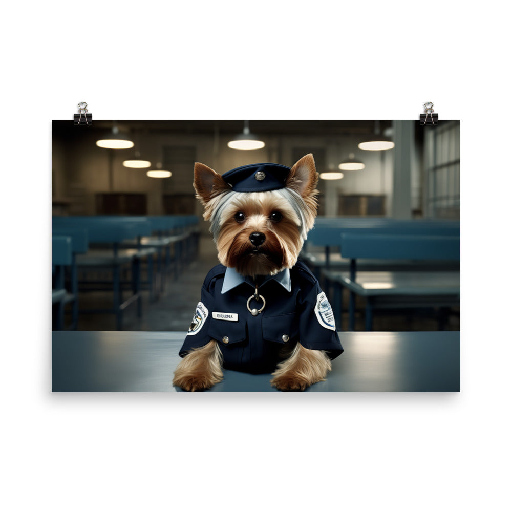 Yorkshire Terrier Prison Officer Photo paper poster - PosterfyAI.com